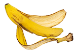 ett bananskal. 